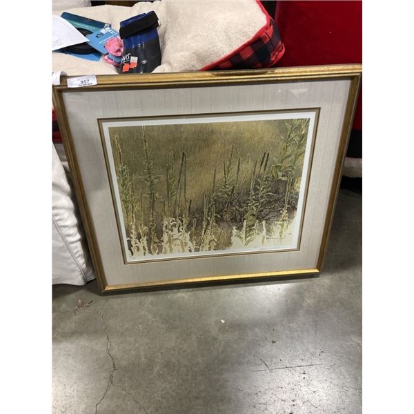 FRAMED ROBERT BATEMAN PRINT GOLDFINCH WITH MULLEIN