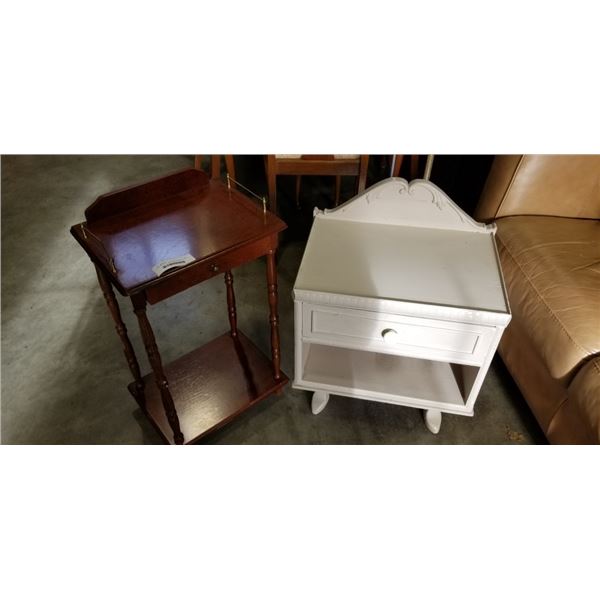 VINTAGE NIGHT STAND AND CHERRY FINIHS TELEPHONE TABLE