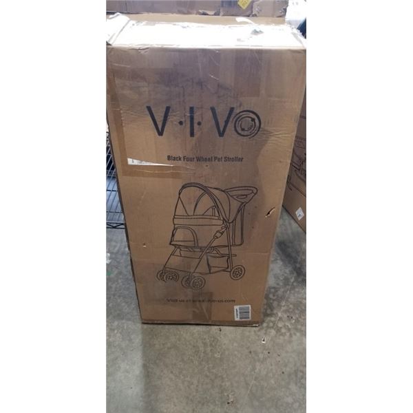 VIVO BLACK FOUR WHEEL PET STROLLER
