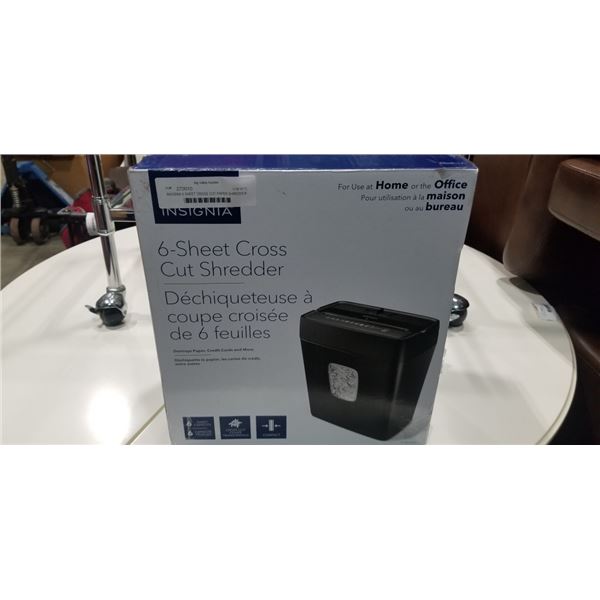 INSIGNIA 6 SHEET CROSS CUT PAPER SHREDDER - TESTED WORKING