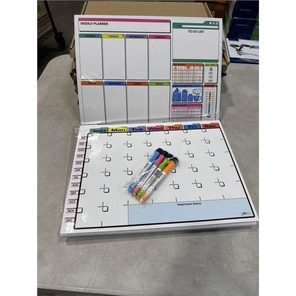 6 NEW 2PACKS OF MAGNETIC CALENDAR AND MARKER SETS, 16 X 12 INCH