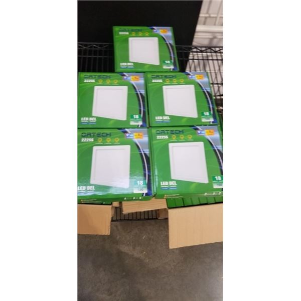 5 NEW ORTECH LED 9 INCH FLUSH MOUNT DOWN LIGHTS, 5000K