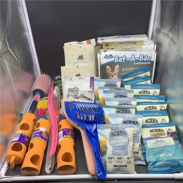 LOT OF NEW PET ACCESSORIES AND TREATS