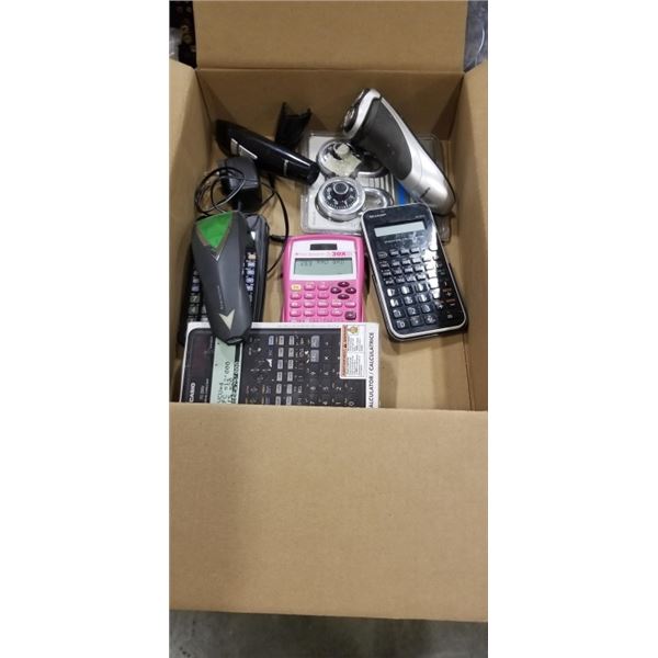 2 NEW COMBO LOCKS, CALCULATORS AND RAZORS ETC