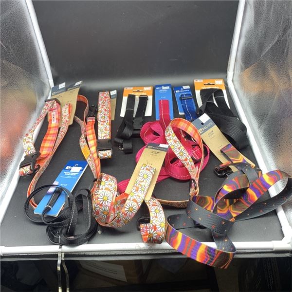 APPROXIMATELY $200 OF NEW DOG LEASHES AND ACCESSORIES