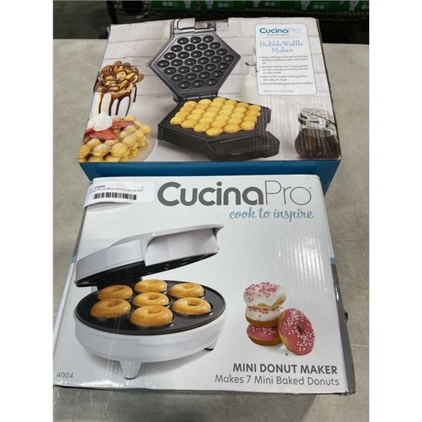 CUCINA PRO BUBBLE WAFFLE MAKER AND MINI DONUT MAKER