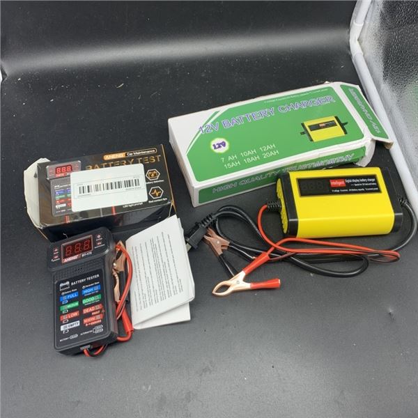 NEW DIGITAL LCD DISPLAY 3 STAGES LEAD ACID AGM GEL BATTERY-CHARGER AND MAINTAINER WITH NEW 12V MULTI
