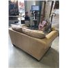 Image 4 : NATUZZI TAN LEATHER LOVESEAT