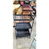 Image 2 : BLACK METAL ROLLING CART AND 2 TIER GREEN METAL RACK