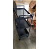Image 4 : BLACK METAL ROLLING CART AND 2 TIER GREEN METAL RACK