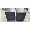 Image 1 : 2 BLACK 2 DRAWER SIDE TABLES