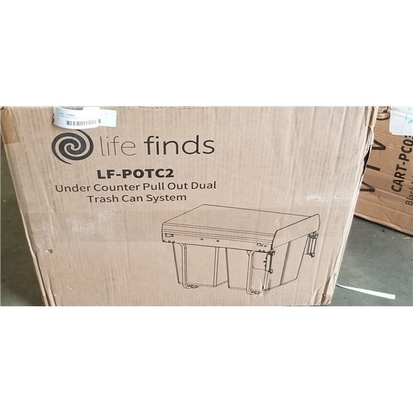 LIFEFINDS UNDER COUNTER PULL OUT DUAL TRASH CAN SYSTEM