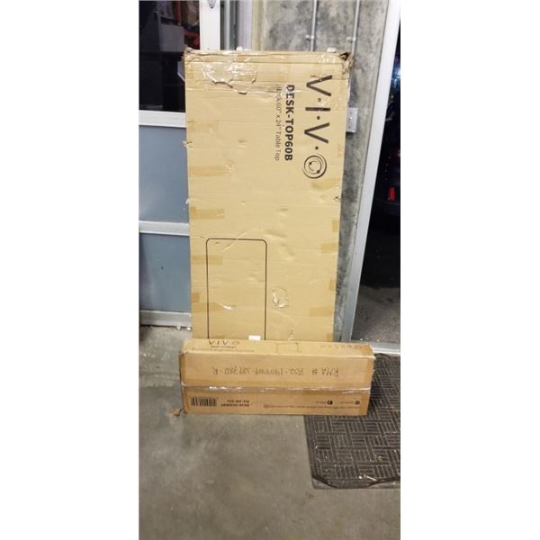 VIVO 60 X 24 ELECTRIC SIT TO STAND WORKSTATION DESK WITH BLACK SINGLE MOTOR FRAME