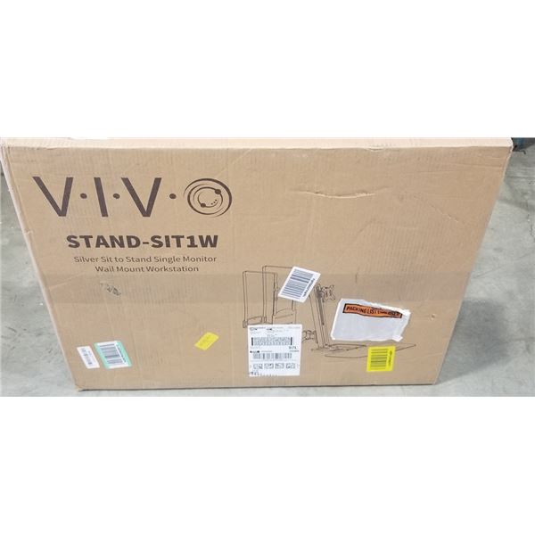 VIVO SILVER SIT TO STAND SINGLE MONITOR WALL MOUNT WORKSTATION