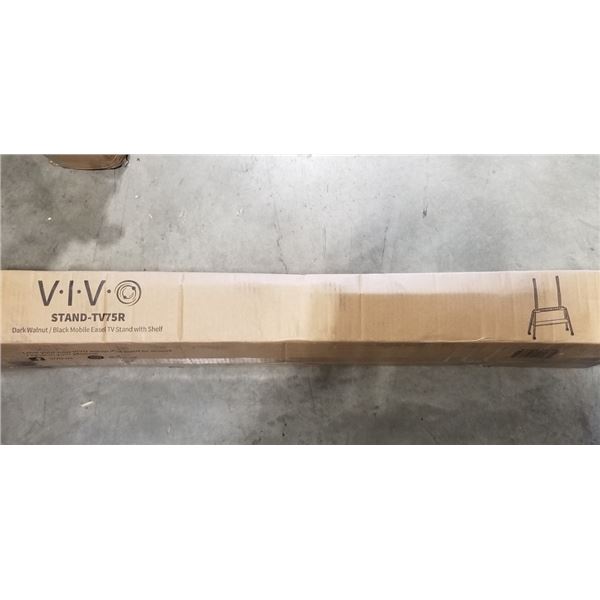 VIVO DARK WALNUT / BLACK MOBILE EASEL TV STAND WITH SHELF