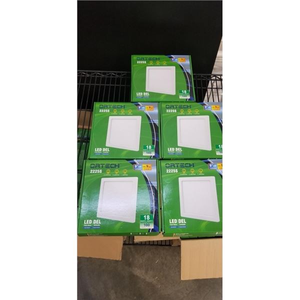 5 NEW ORTECH LED 9 INCH FLUSH MOUNT DOWN LIGHTS, 5000K