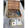 Image 1 : VINTAGE WAR ENEVELOPS AND JEWLLERY BOX W/ BRACELETS