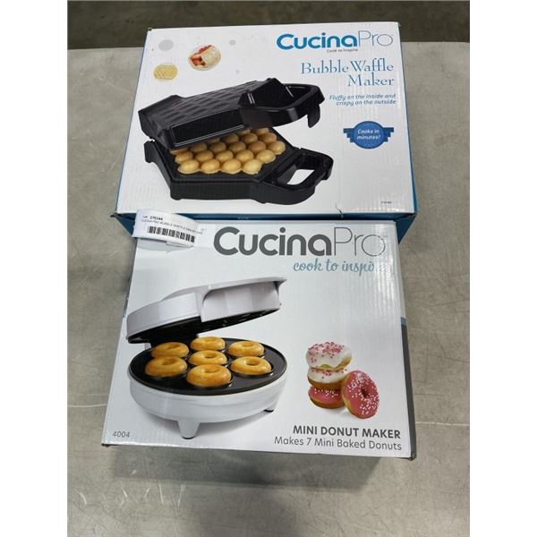 CUCINA PRO BUBBLE WAFFLE MAKER AND MINI DONUT MAKER