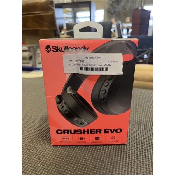 SKULLCANDY CRUSHER OVER-EAR SOUND ISOLATING BLUETOOTH HEADPHONES - TESTED WORKING, RETAIL $149