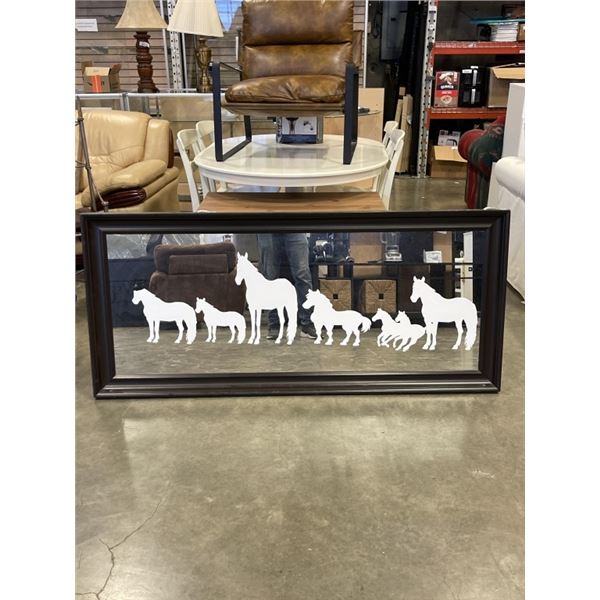 HORSE THEMED MIRROR, 65 X 29 INCH