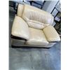 Image 6 : BEIGE LEATHER SOFA AND OVERSIZED CHAIR