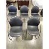Image 1 : 5 BLACK PLASTIC STACKING CHAIRS