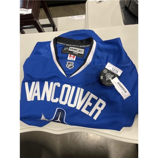 VANCOUVER CANUCKS 'BURROWS" JERSEY AND PUCK