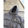 Image 2 : NEW JORDAN JUMPMAN YOUTH MEDIUM 10-12YRS BLACK PUFFY JACKET, RETAIL $136, HAS DIRT SCUFF FROM CARDBO
