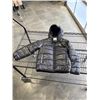 Image 1 : NEW NIKE JORDAN JUMPAN YOUTH 6-7YR SIZE 7 BLACK PUFFY JACKET, RETAIL $115, HAS TEAR IN FRONT, SEE PI