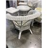 Image 4 : 6PC WHITE WICKER PATIO SET - LOVE SEAT, 2 CHAIRS, COFFEE TABLE, 2 SIDE TABLES