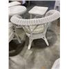Image 5 : 6PC WHITE WICKER PATIO SET - LOVE SEAT, 2 CHAIRS, COFFEE TABLE, 2 SIDE TABLES