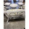 Image 6 : 6PC WHITE WICKER PATIO SET - LOVE SEAT, 2 CHAIRS, COFFEE TABLE, 2 SIDE TABLES