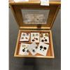 Image 1 : OAK JEWELLERY BOX WITH 10 SETS OF CUFFLINKS