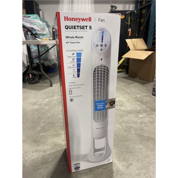 HONEYWELL QUIET 5 SPEED 40" OSCILLATING TOWER FAN - TESTED WORKING