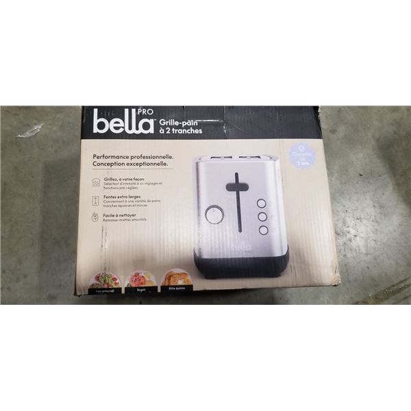 BELLAPRO 2 SLICE STAINLESS TOASTER - TESTED WORKING, RETAIL $109
