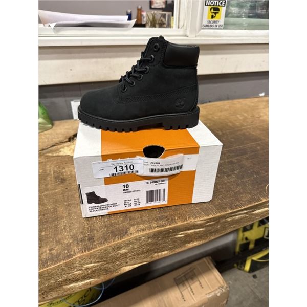 NEW TIMBERLAND PREMIUM 6 IN WATERPROOF BOOT BLACK NUBUCK SIZE TODDLER 10