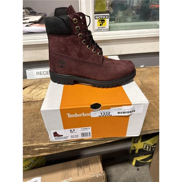 NEW PAIR OF TIMBERLAND PREMIUM WATERPROOF BOOT BURGUNDY NUBUCK SIZE US MENS 8.5