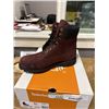 Image 4 : NEW PAIR OF TIMBERLAND PREMIUM WATERPROOF BOOT BURGUNDY NUBUCK SIZE US MENS 8.5