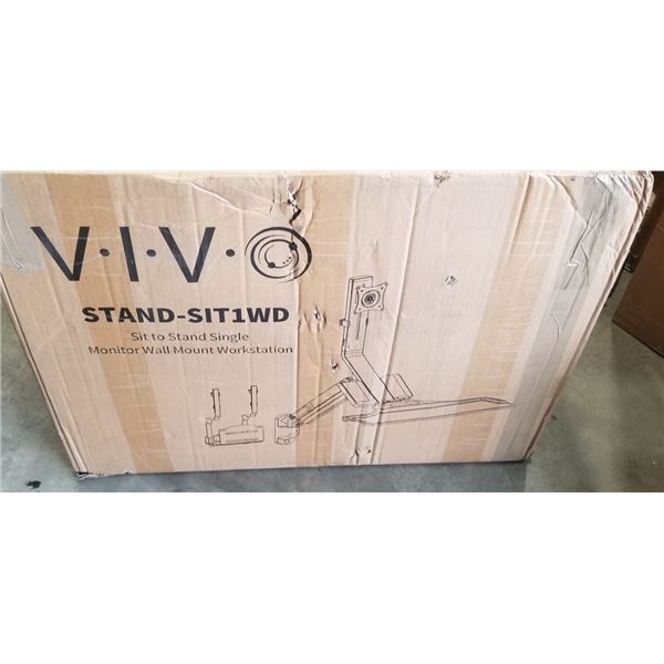 VIVO SIT TO STAND SINGLE MONITOR WALL MOUNT WORKSTATION