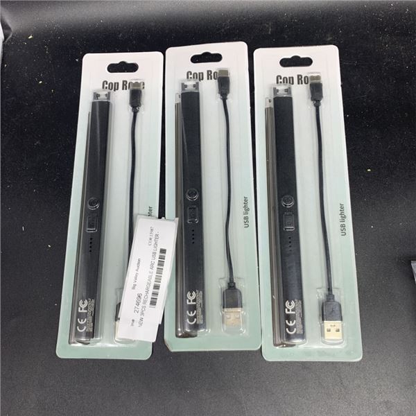 NEW 3PCS RECHARGEABLE ARC USB LIGHTER - WINDPROOF