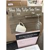 Image 2 : HOW MY WIFE TELLS TIME WALL RACK GIFT SET, WITH RACK, 2 WINE GLASSES AND 2 WHITE CERAMIC MUGS, ALL D
