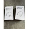 Image 1 : 2 NEW BLADELESS NECK FANS, PORTABLE HANDS FREE, BUILT IN RECHARGEABLE 5000MAH TYPE C, WHITE