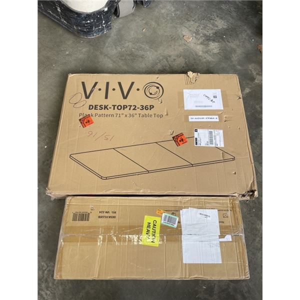 VIVO PLANK PATTERN 71X36 INCH ELECTRIC SIT TO STAND DESK WITH BLACK ELECTRIC DUIAL MOTOR DESK FRAME