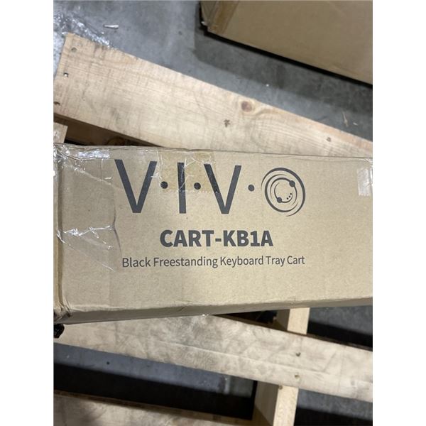 VIVO BLACK FREESTANDING KEYBOIARD TRAY CART