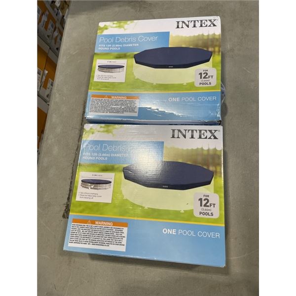 2 NEW INTEX 12FT ROUND POOL COVERS