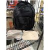 Image 1 : NEW BLACK TRAVEL BACKPACK WITH EXTERIOR USB CONNECTION AND PADDED LAPTOP AND TABLETS EECTIONS, WITH 