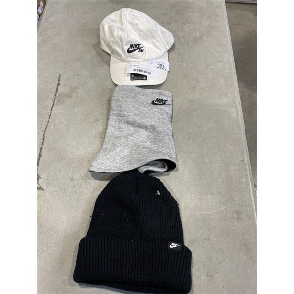 NEW NIKE SB BALL CAP, NIKE BLACK KNIT BEANIE AND NIKE BELLACLAVA