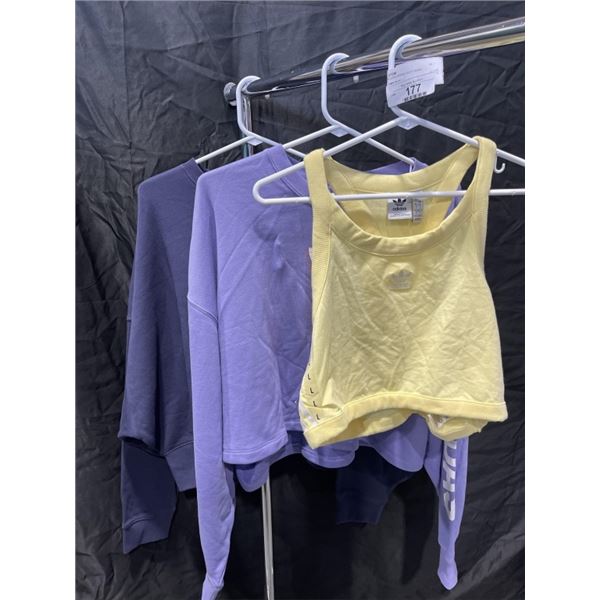 2 NEW LADIES ADIDAS CROP CREW HOODIES AND CROP TOP - SIZE LARGE