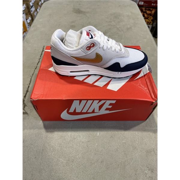 NEW NIKE AIR MAX 1 OBSIDIAN / METALLIC GOLD WHITE SIZE US MENS 4, WOMENS 5.5
