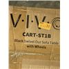 Image 2 : VIVO BLACK SWIVEL OUT SOFA TABLE WITYH WHEELS
